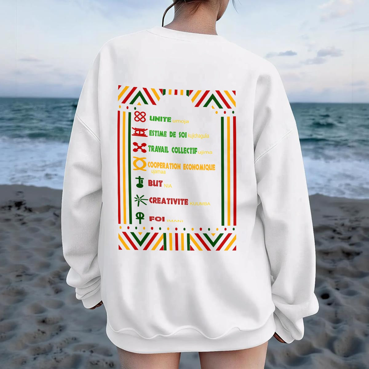 HAPPY KWANZAA Women's Drop Shoulder Sweatshirt|DTF