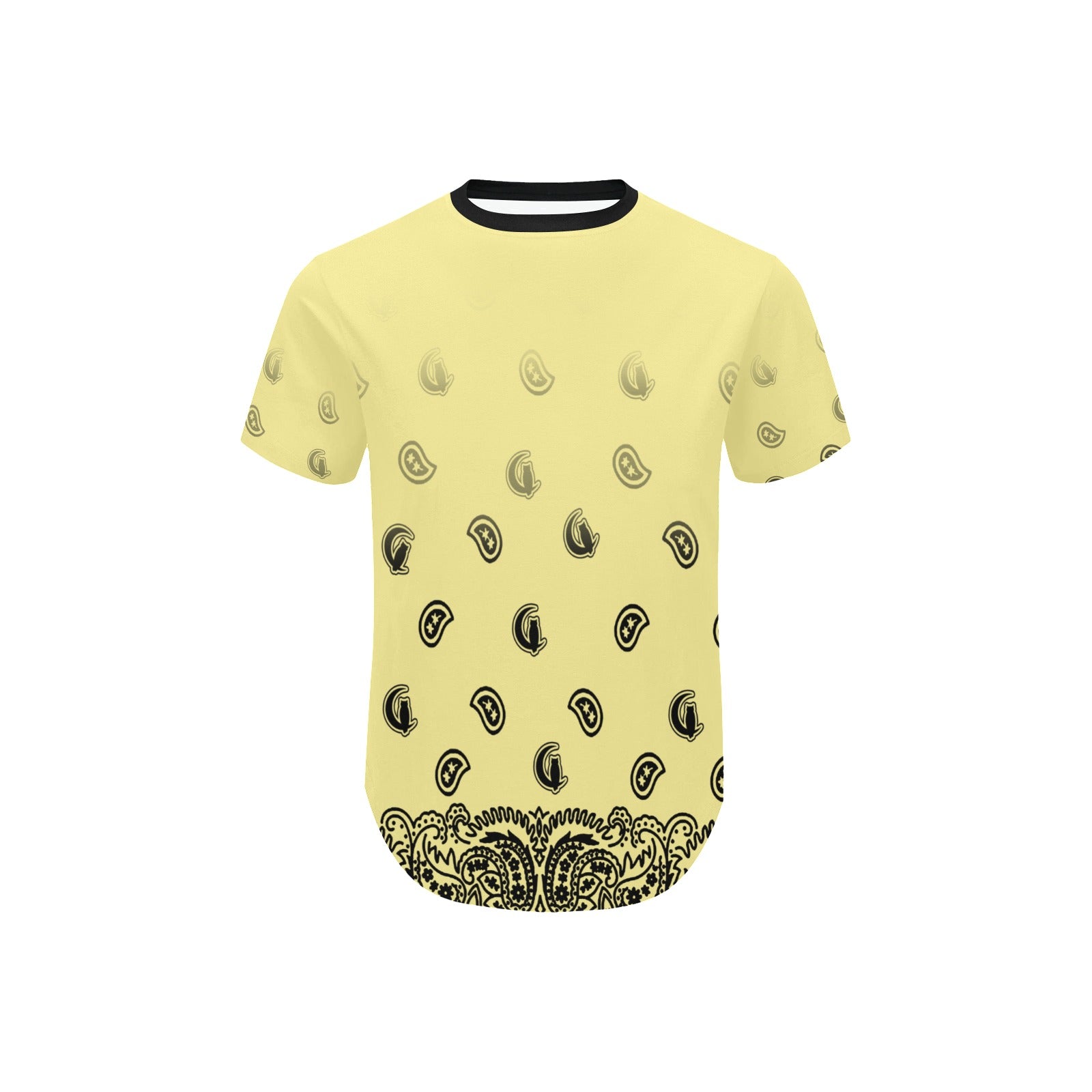 BANDANA GRADIENT Men's Curved Hem T-Shirt
