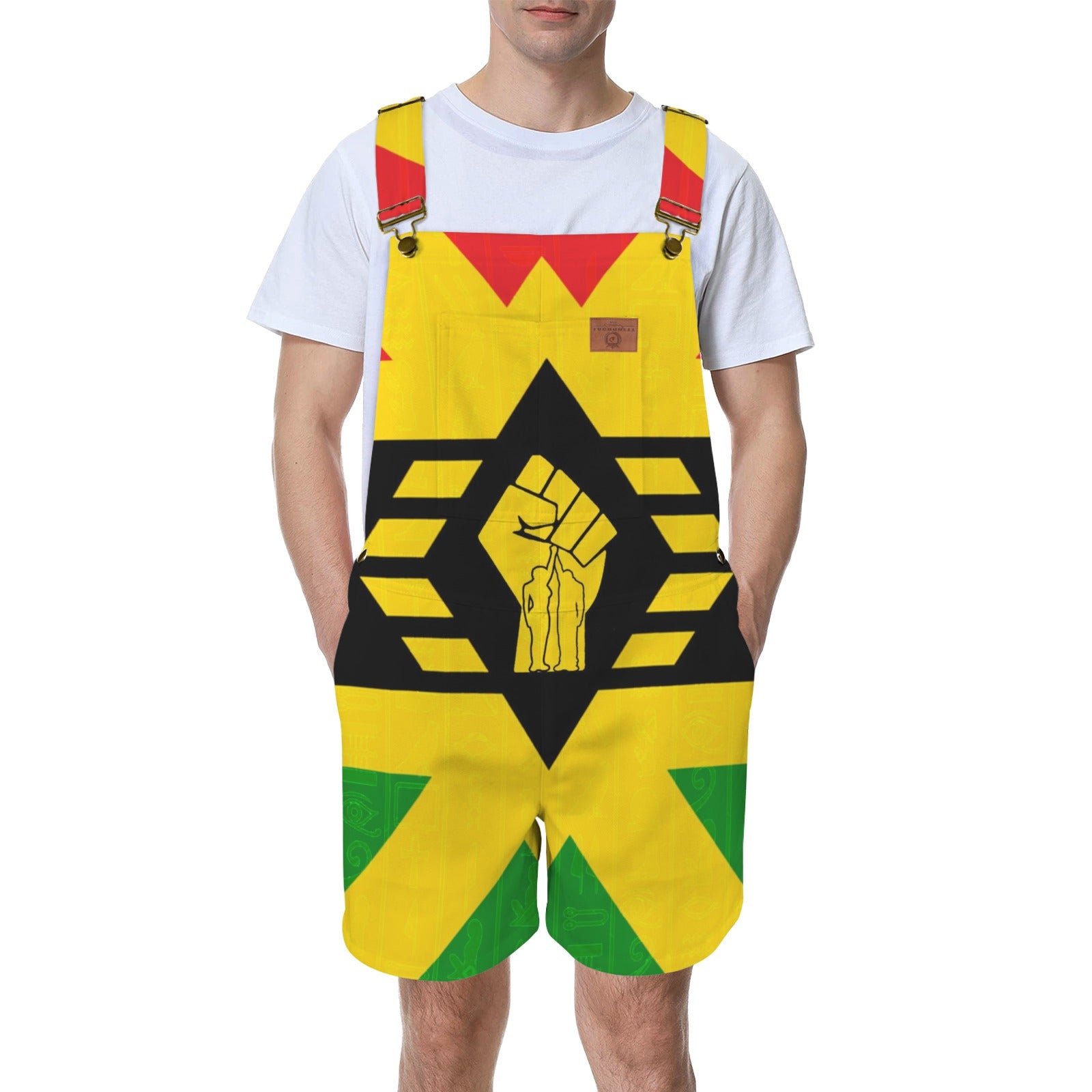 FIST UP RBG Unisex Shorts Suspender Jumpsuit