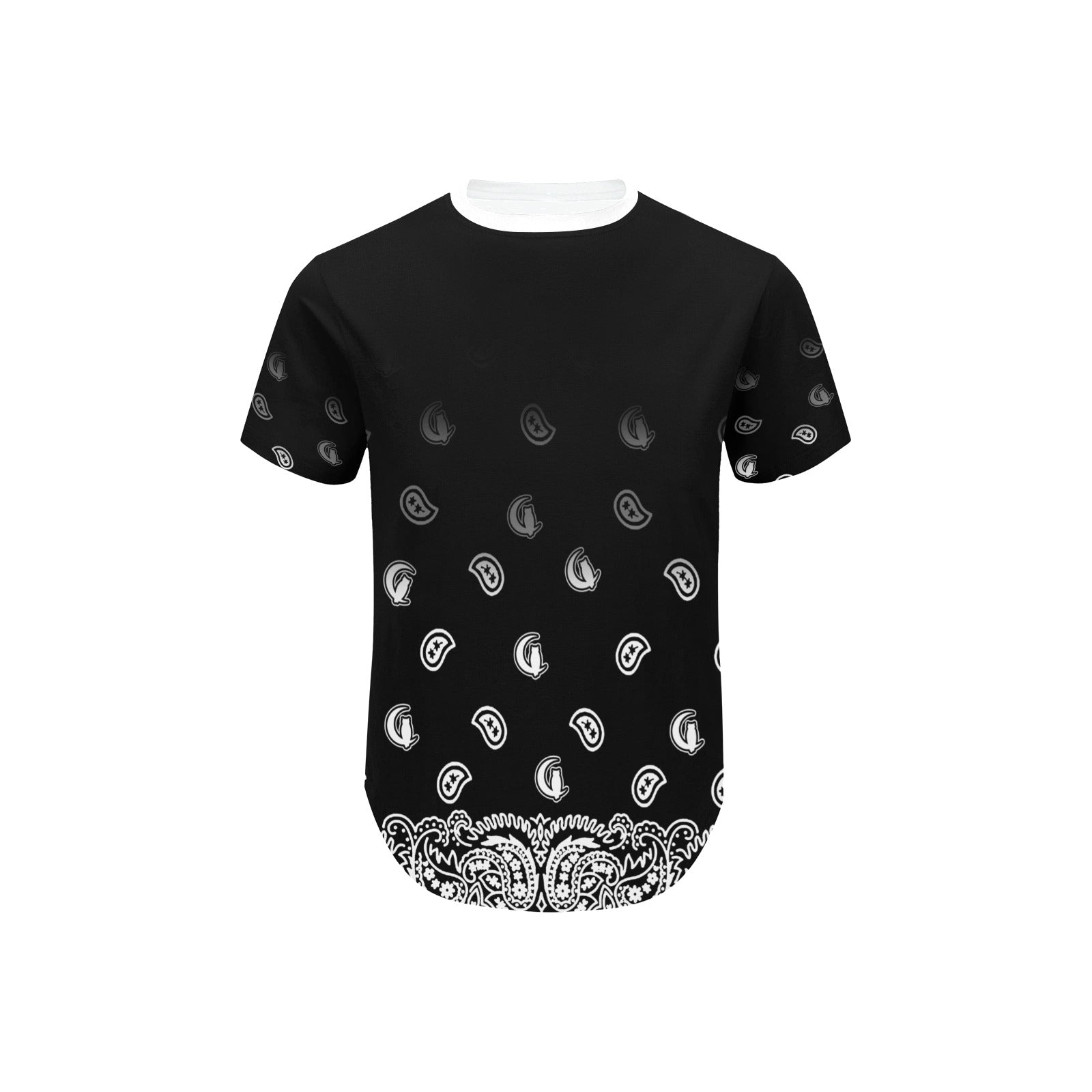 BANDANA GRADIENT Men's Curved Hem T-Shirt