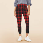 DUSTY PLAID Women's High Waist Pockets  Leggings