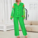MADRAS Women's Long Sleeve Satin Pajama Set