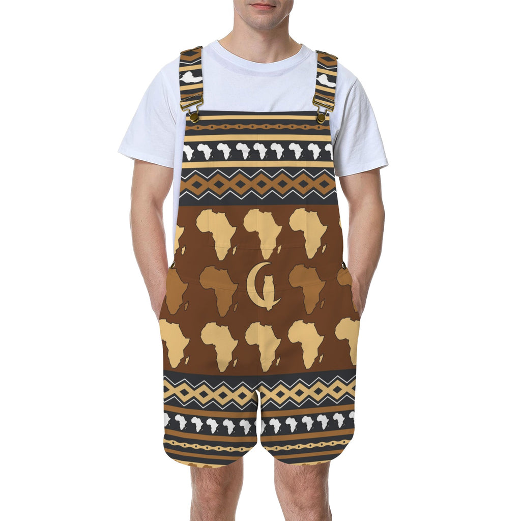 AFRIKA ORNEMENT Unisex Shorts Suspender Jumpsuit