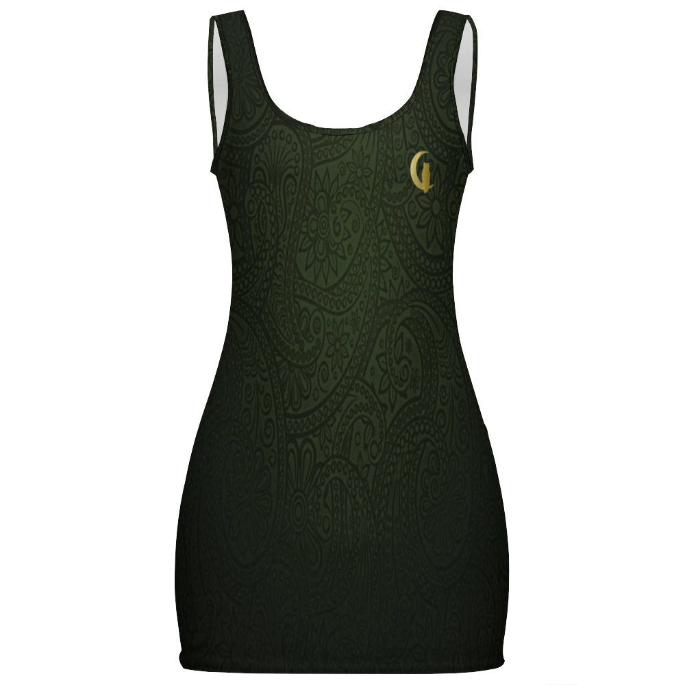BANDANA DELUXE KAKI Basic Bodycon Tank  Dress