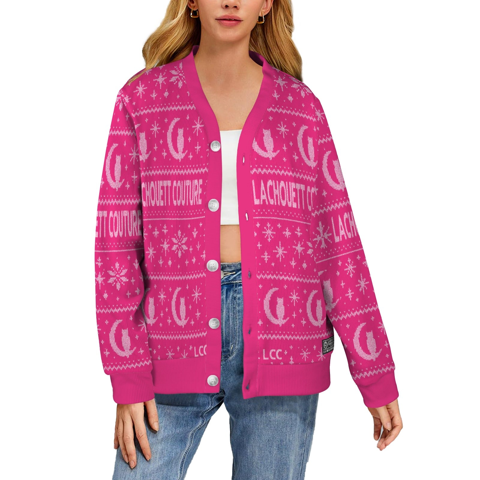 UGLY XMAS Women's Ribbed Cardigan