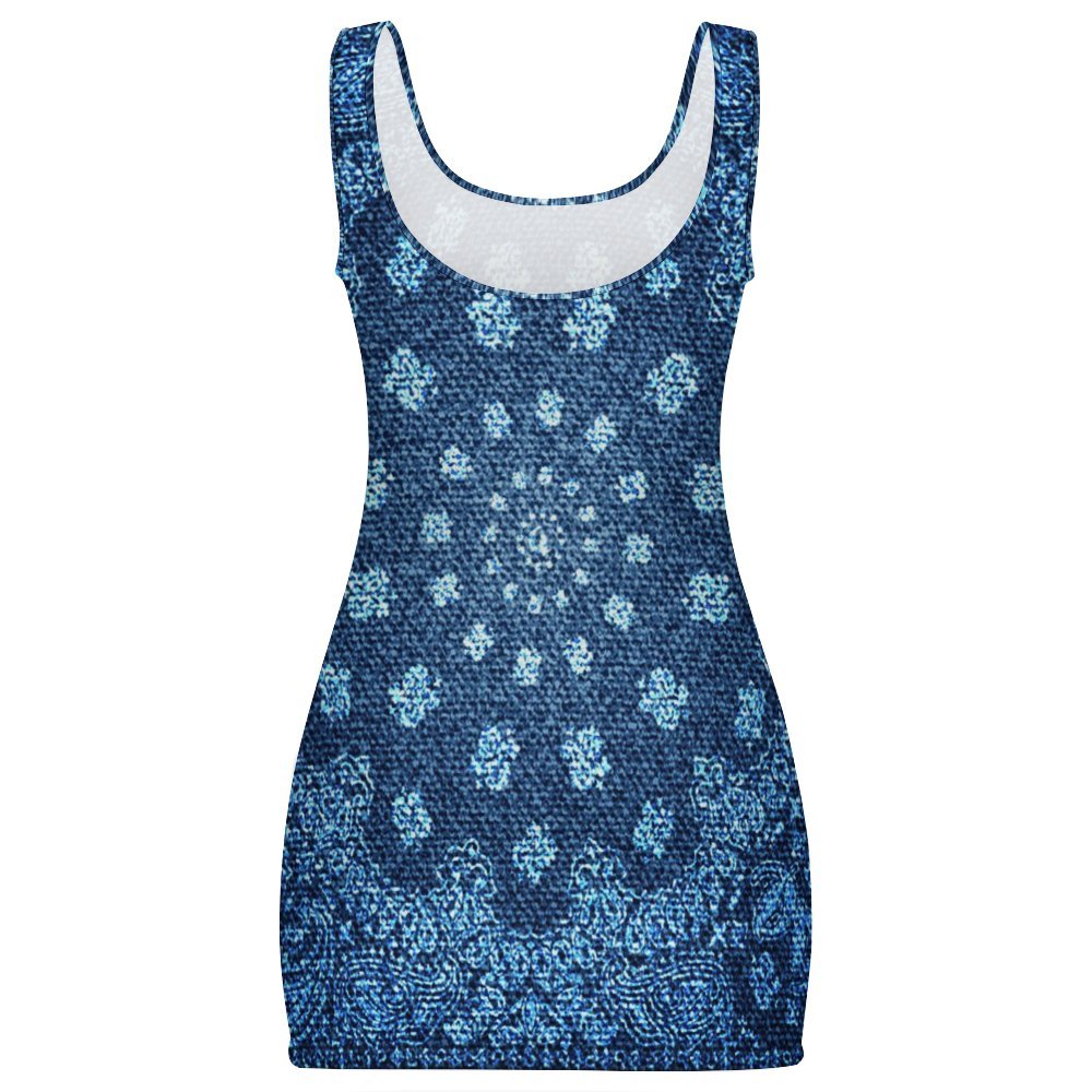 BANDANA DENIM Sunmer Bodycon Tank  Dress