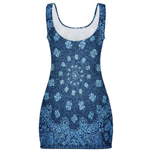 BANDANA DENIM Sunmer Bodycon Tank  Dress