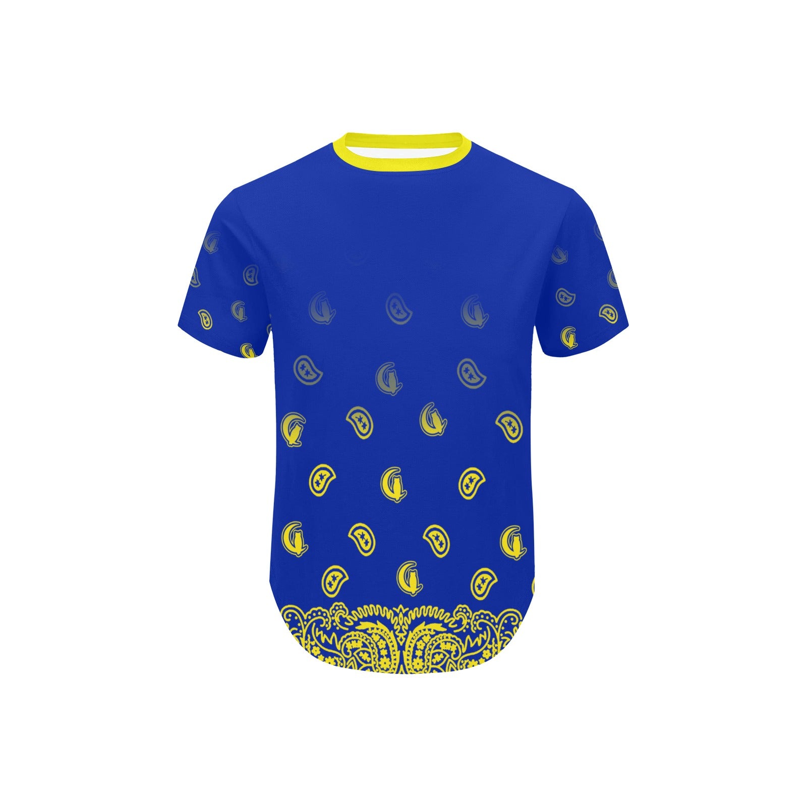 BANDANA GRADIENT Men's Curved Hem T-Shirt