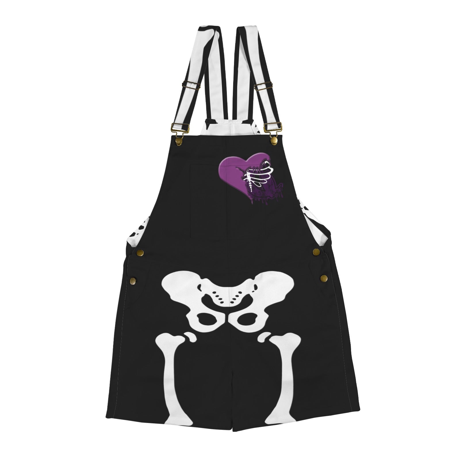 SKELETON Unisex Shorts Suspender Jumpsuit
