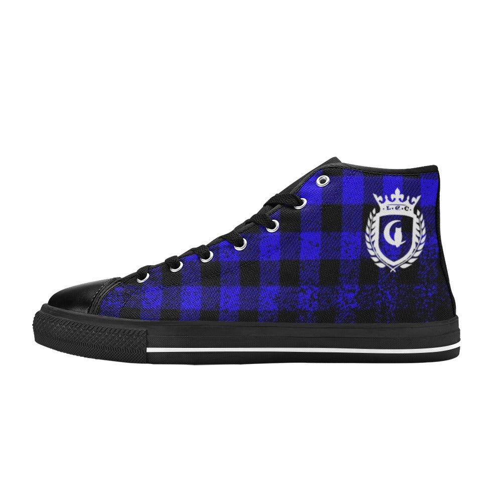 DUSTY PLAID Kids' High Top Canvas Shoes