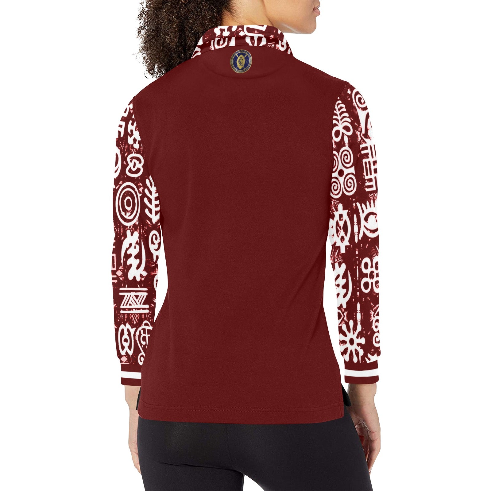 ADINKRA MX Women's Long Sleeve Polo Shirt
