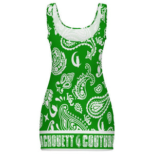 BANDANA PAISLEY GREEN Sunmer Basic Bodycon Tank  Dress sheath