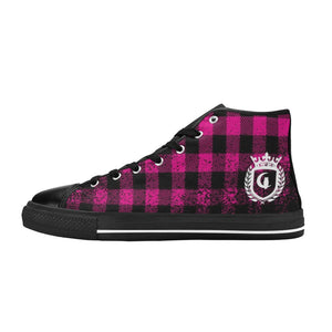 DUSTY PLAID Kids' High Top Canvas Shoes