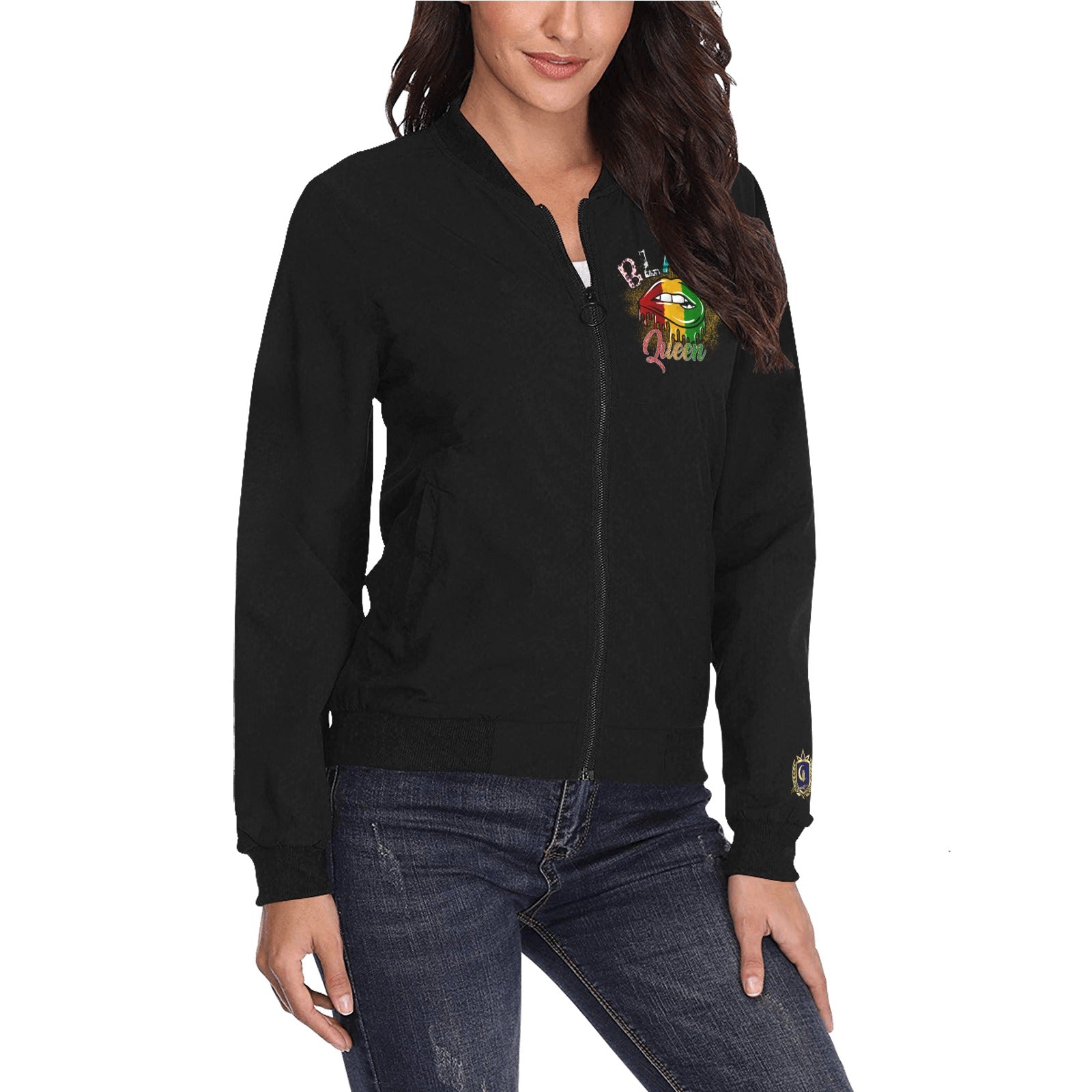 Blacc Queen Bomber Jacket for Women (Model