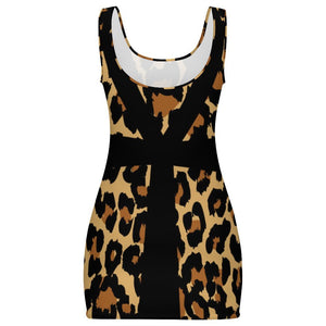 CHEETAH ANKH Sunmer Bodycon Tank  Dress