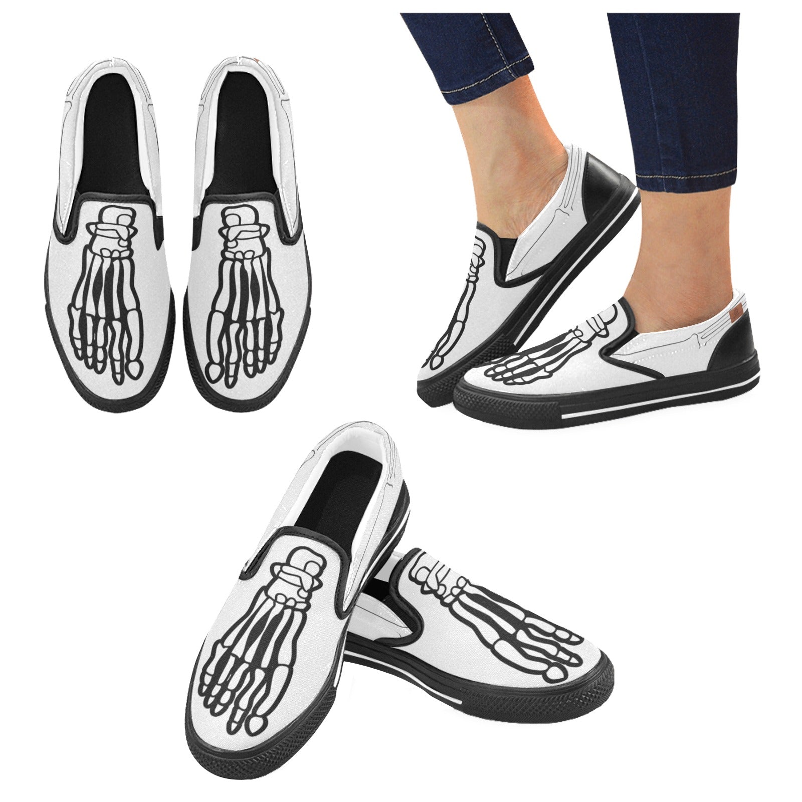 SKELETON Men's Unusual Slip-on Canvas Shoes