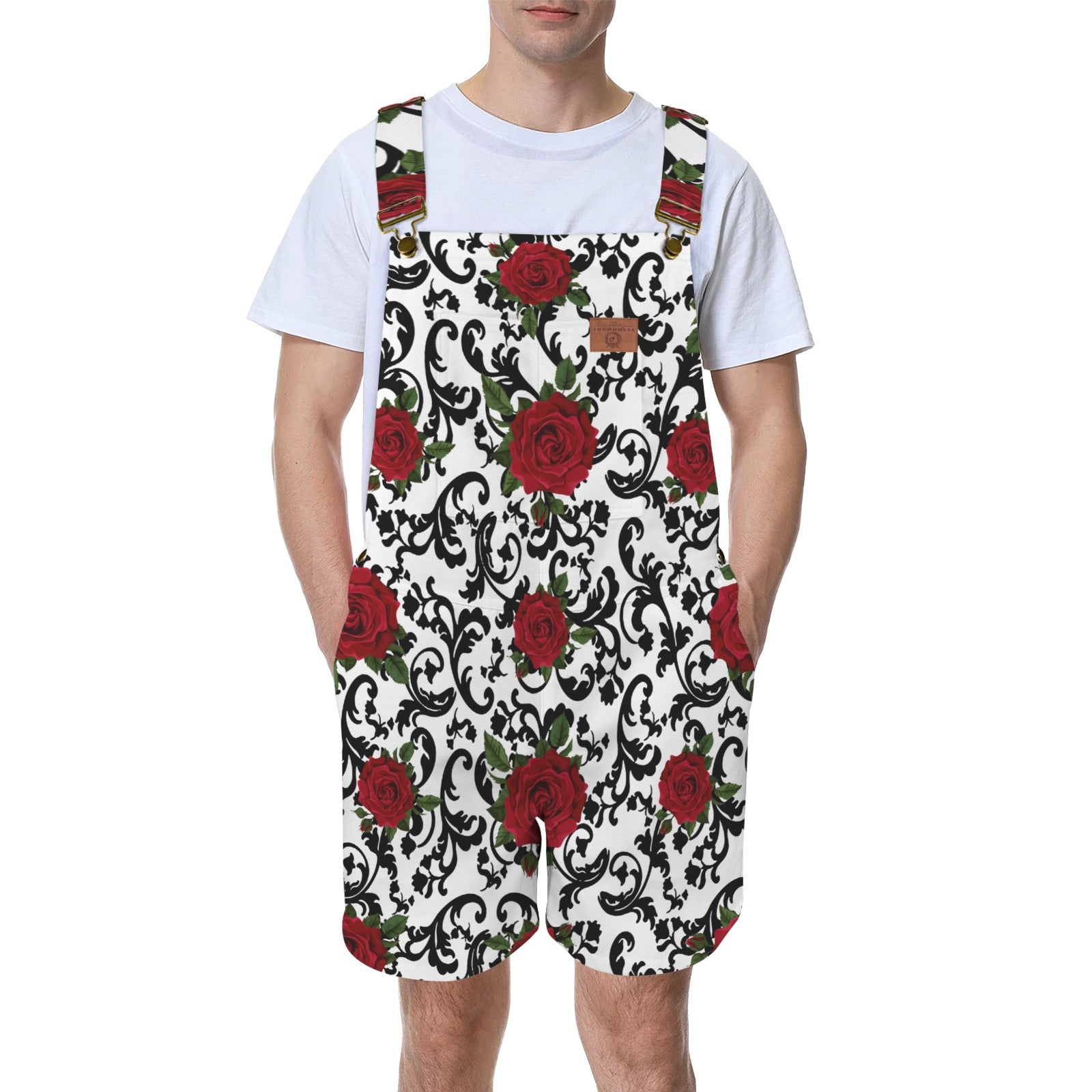 ROSES Unisex Shorts Suspender Jumpsuit