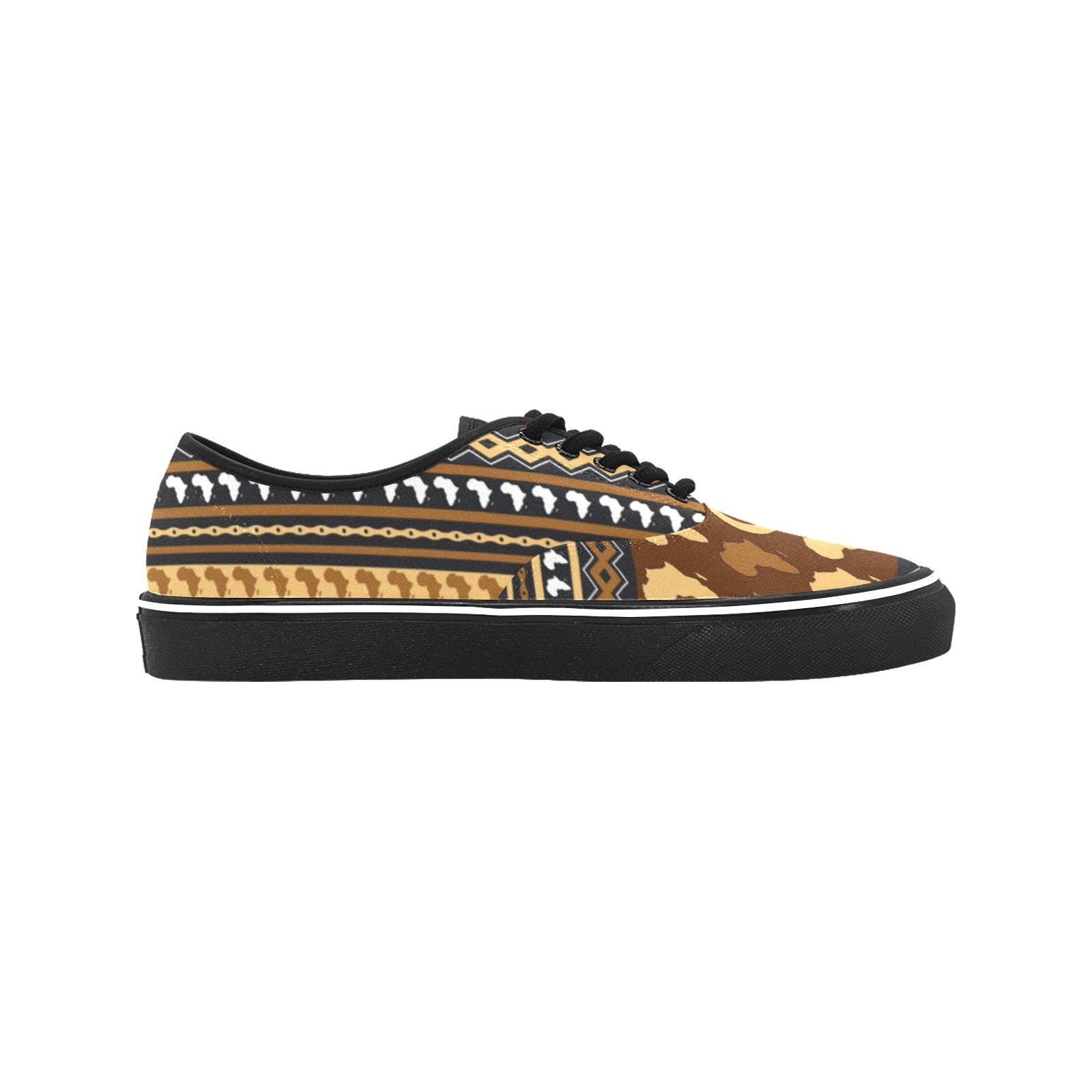 AFRIKA ORNEMENT  Men's Canvas Low Top Shoes