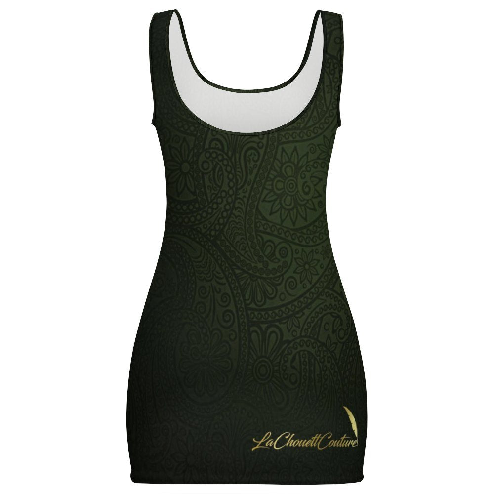 BANDANA DELUXE KAKI Basic Bodycon Tank  Dress