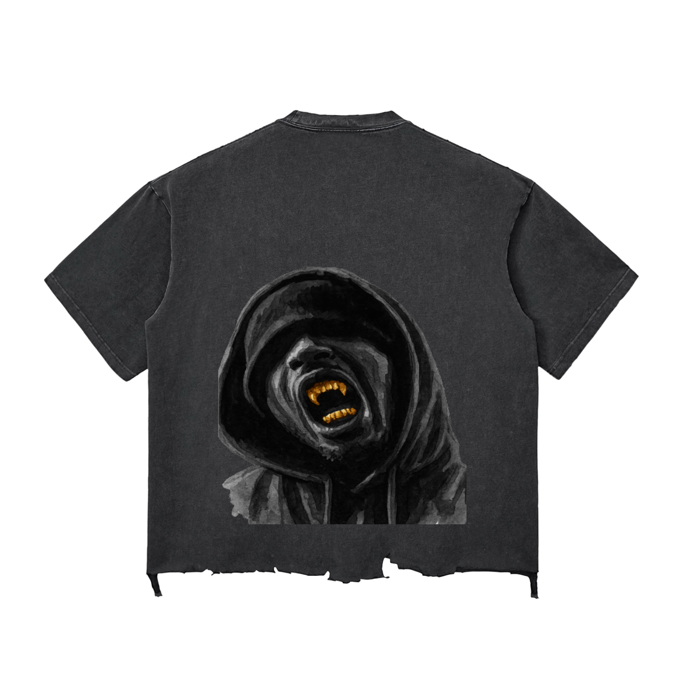 BROOKLYN ZOO Snow Wash Raw-Hem Boxy T-shirt