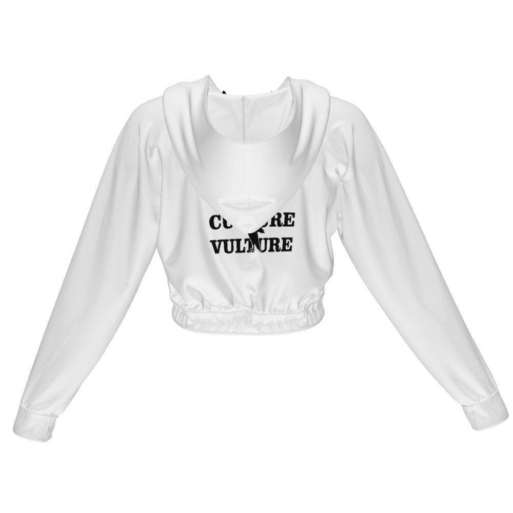 LCC VS CULTURE VULTURE WHT Cropped zipper coat