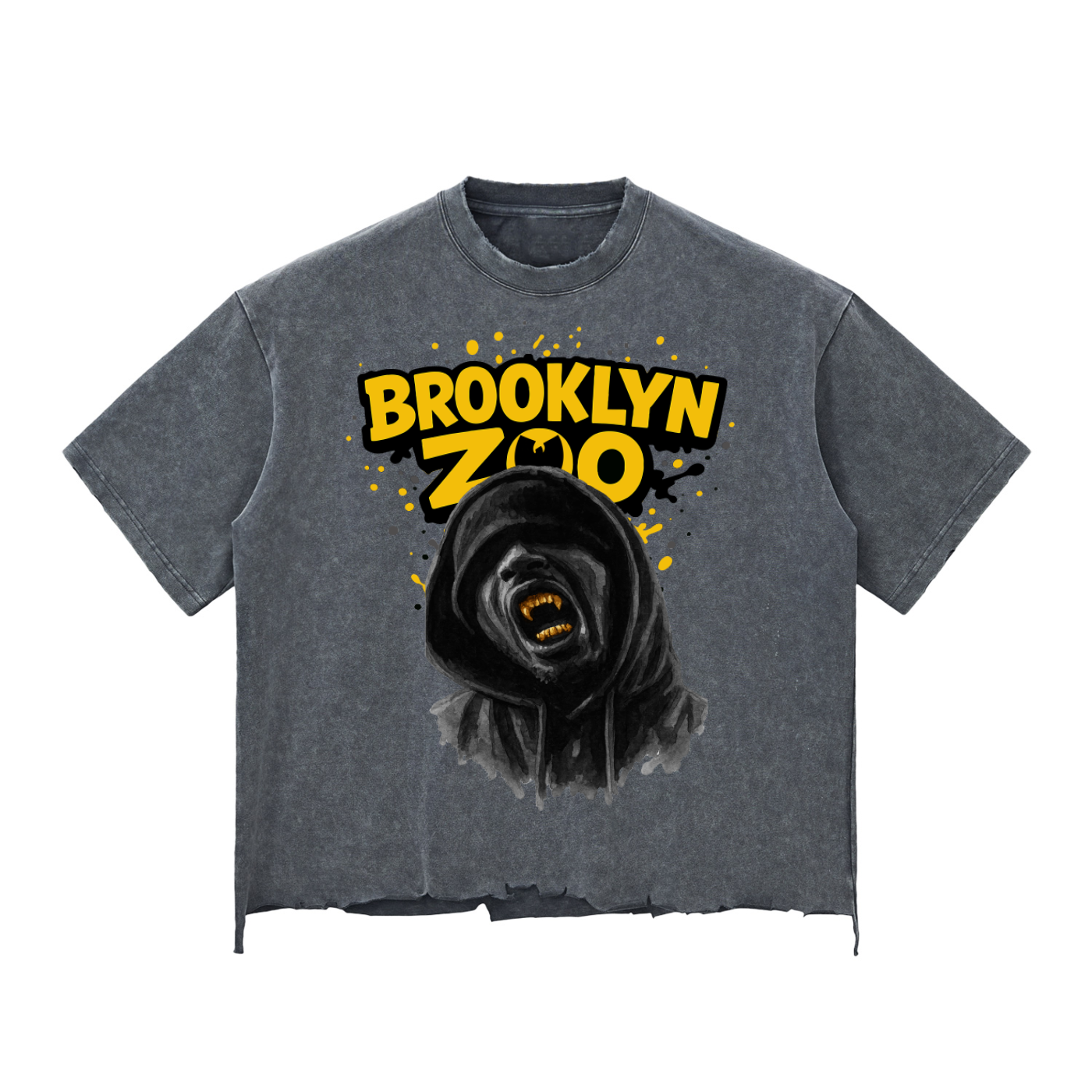 BROOKLYN ZOO Snow Wash Raw-Hem Boxy T-shirt