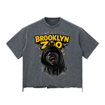 BROOKLYN ZOO Snow Wash Raw-Hem Boxy T-shirt