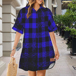 DUSTY PLAID Short Sleeve Shirt Dress