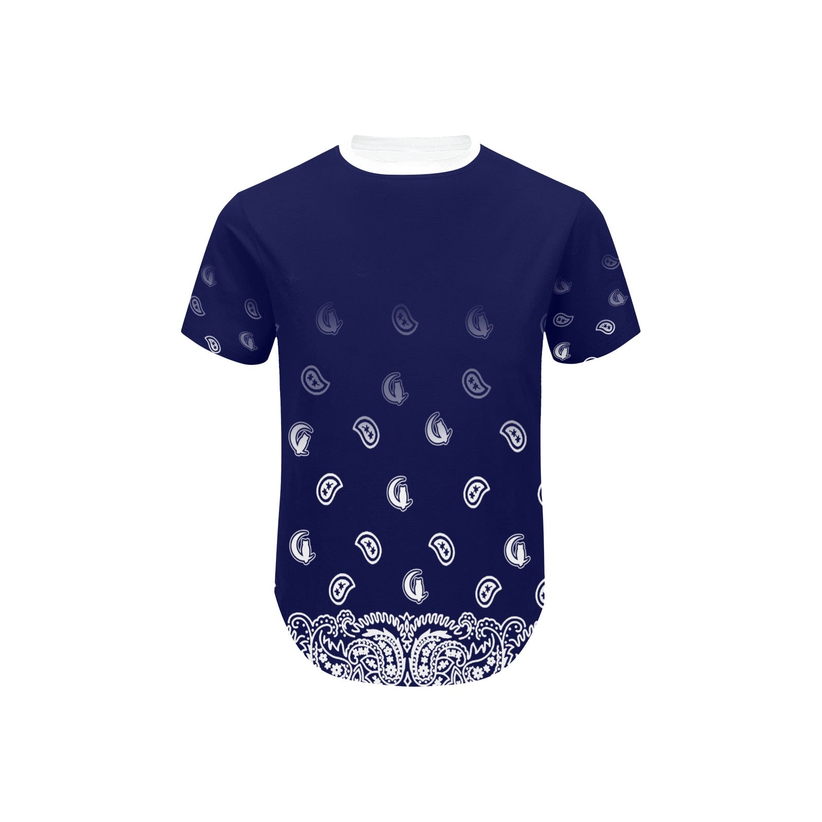 BANDANA GRADIENT Men's Curved Hem T-Shirt