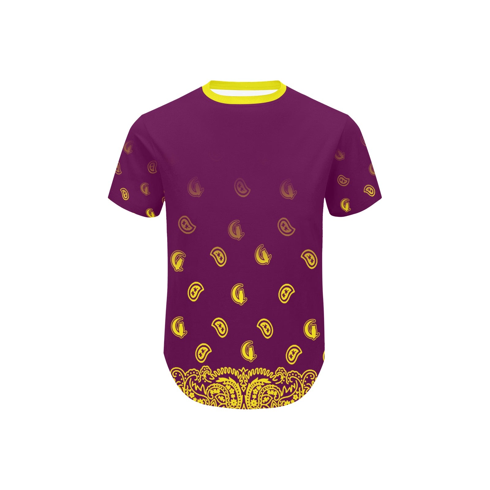 BANDANA GRADIENT Men's Curved Hem T-Shirt