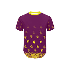 BANDANA GRADIENT Men's Curved Hem T-Shirt