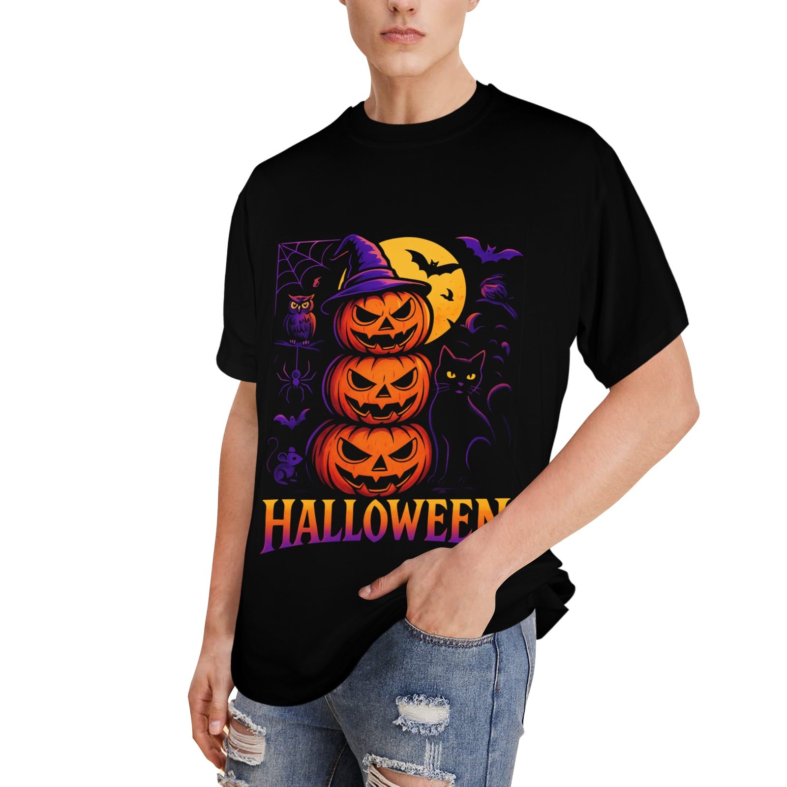 HALLOWEEN Men's Glow in the Dark T-shirt (Front Printing)