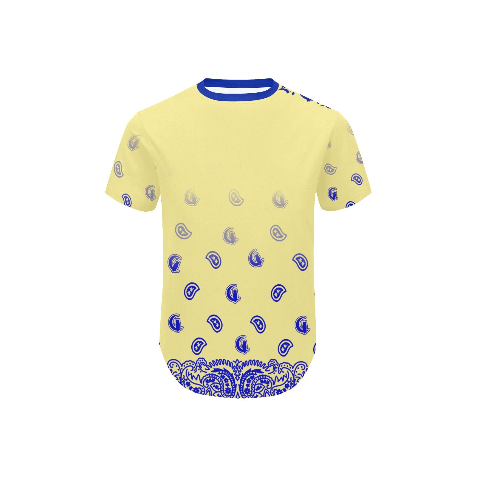 BANDANA GRADIENT Men's Curved Hem T-Shirt