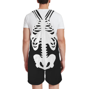 SKELETON Unisex Shorts Suspender Jumpsuit