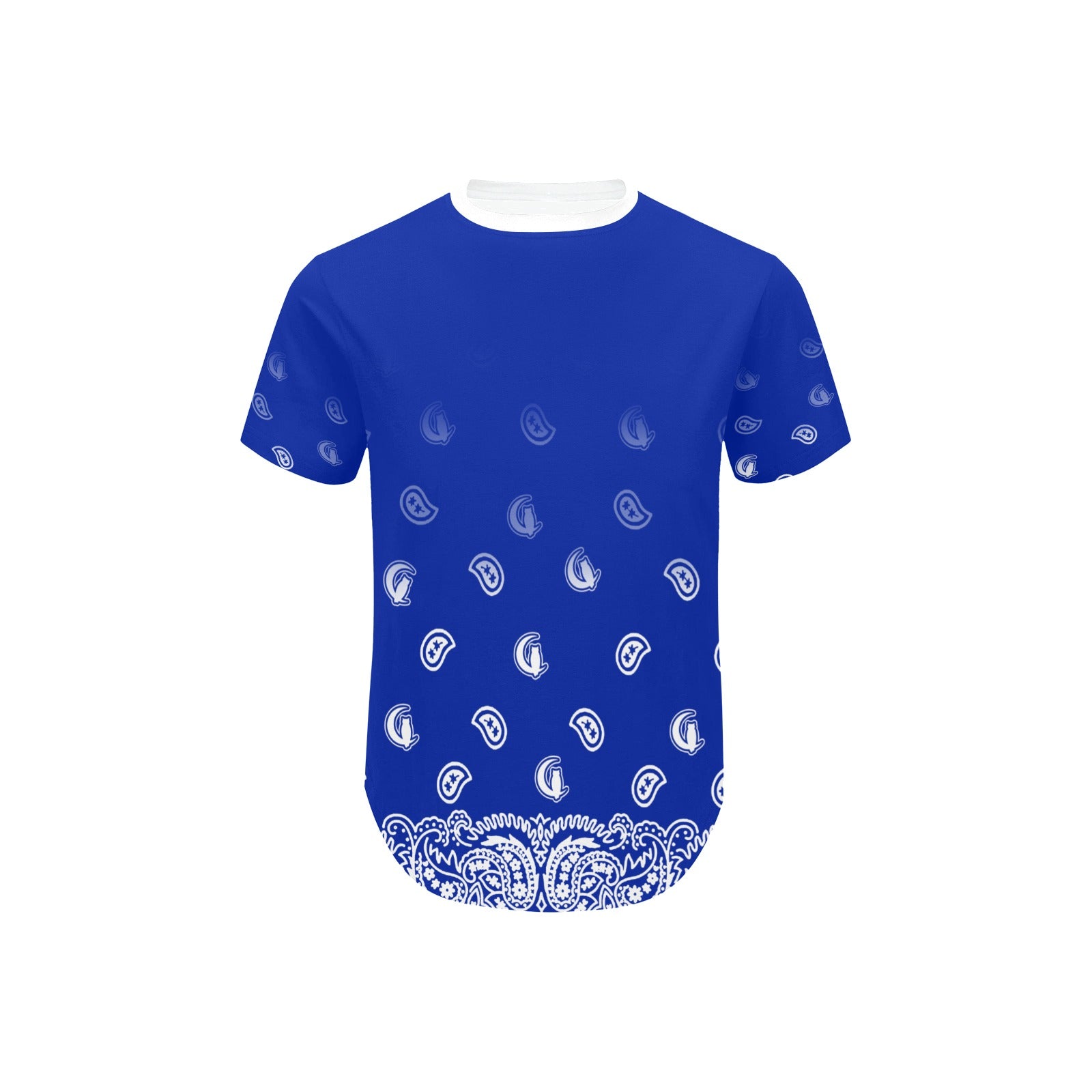 BANDANA GRADIENT Men's Curved Hem T-Shirt