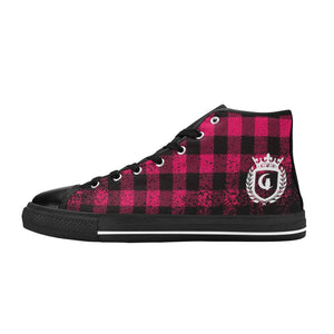 DUSTY PLAID Kids' High Top Canvas Shoes