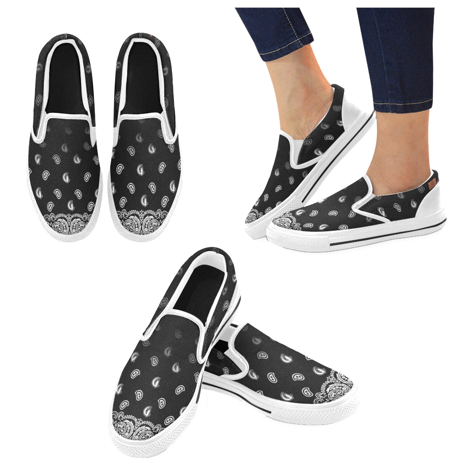 BANDANA GRADIENT Unusual Slip-on Canvas Shoes