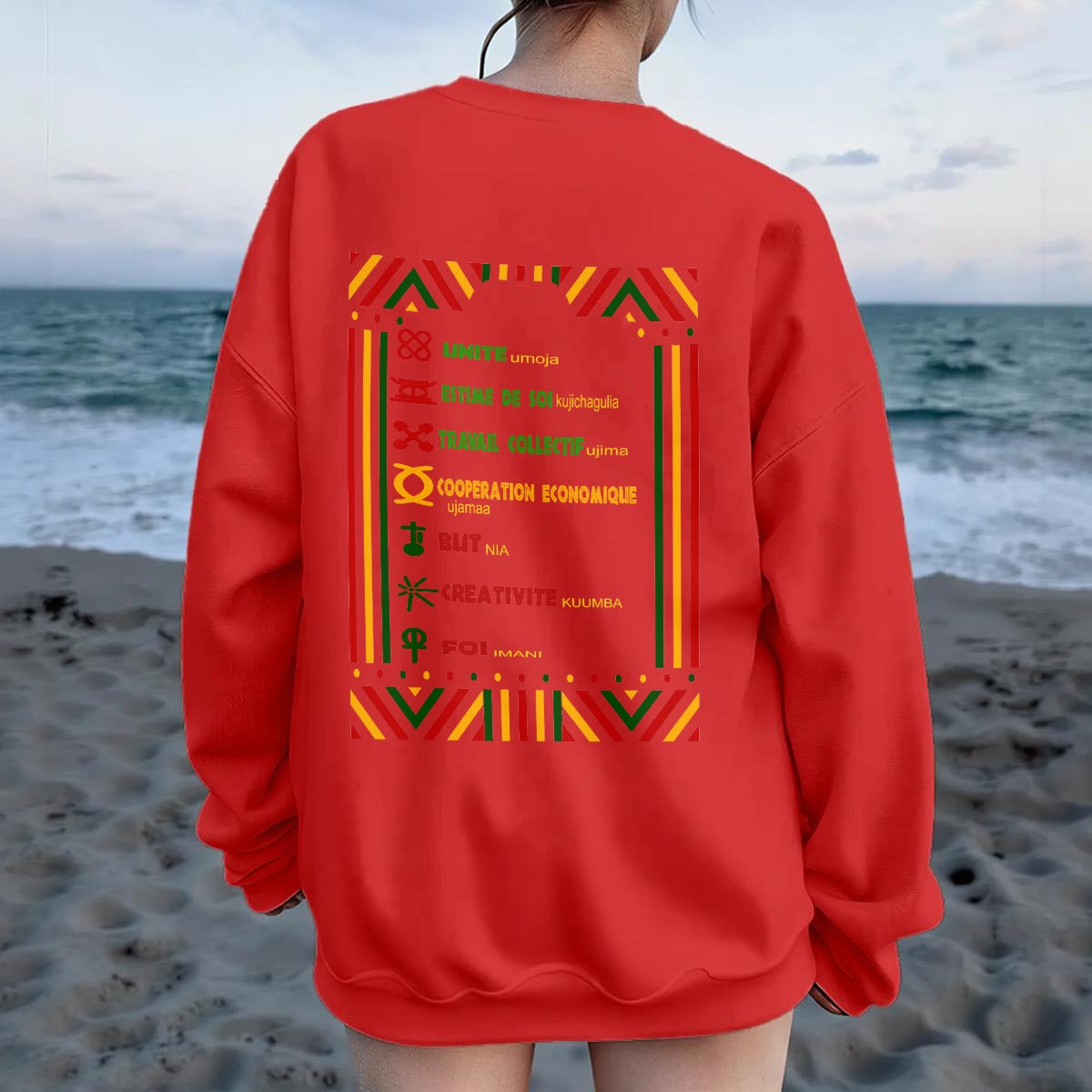HAPPY KWANZAA Women's Drop Shoulder Sweatshirt|DTF