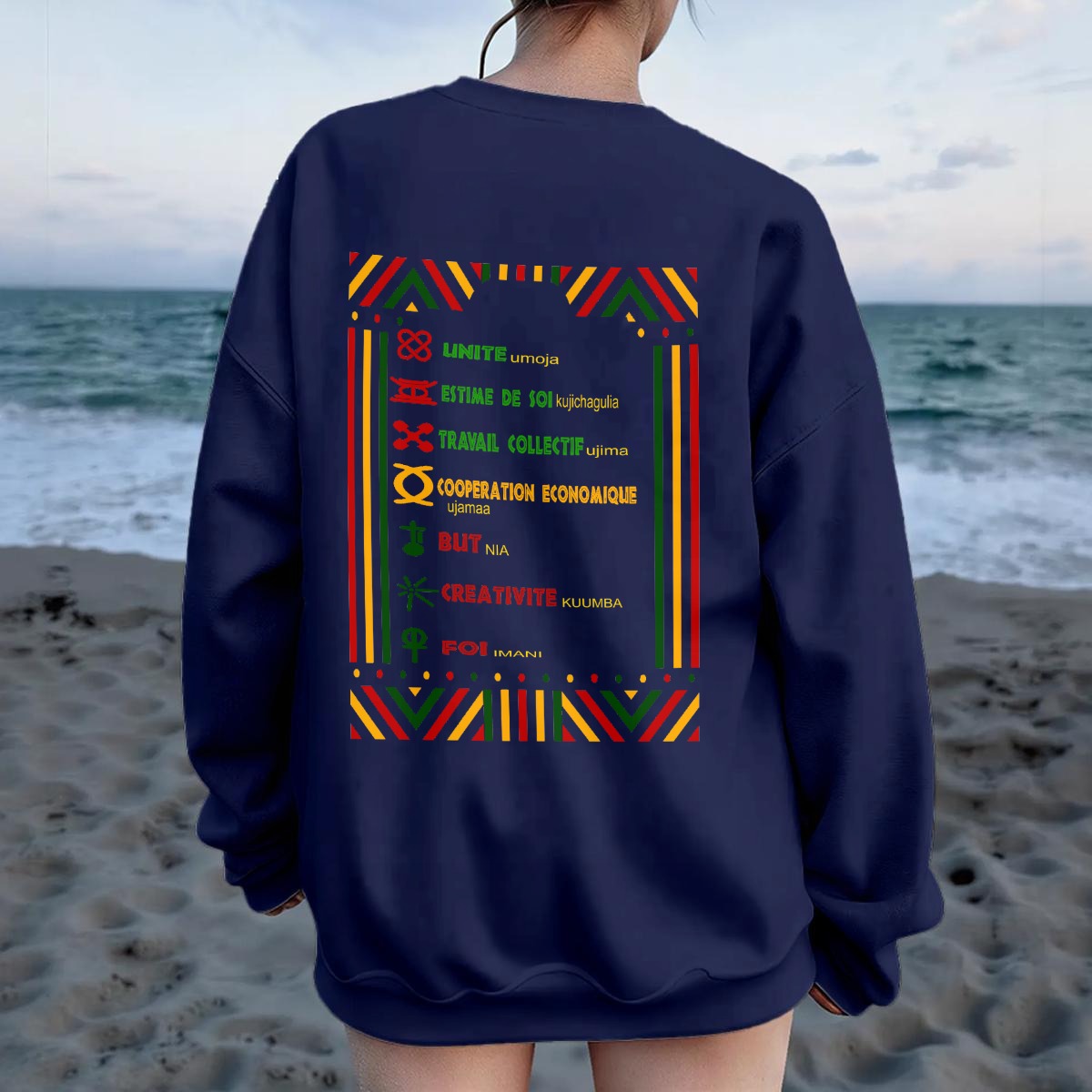 HAPPY KWANZAA Women's Drop Shoulder Sweatshirt|DTF