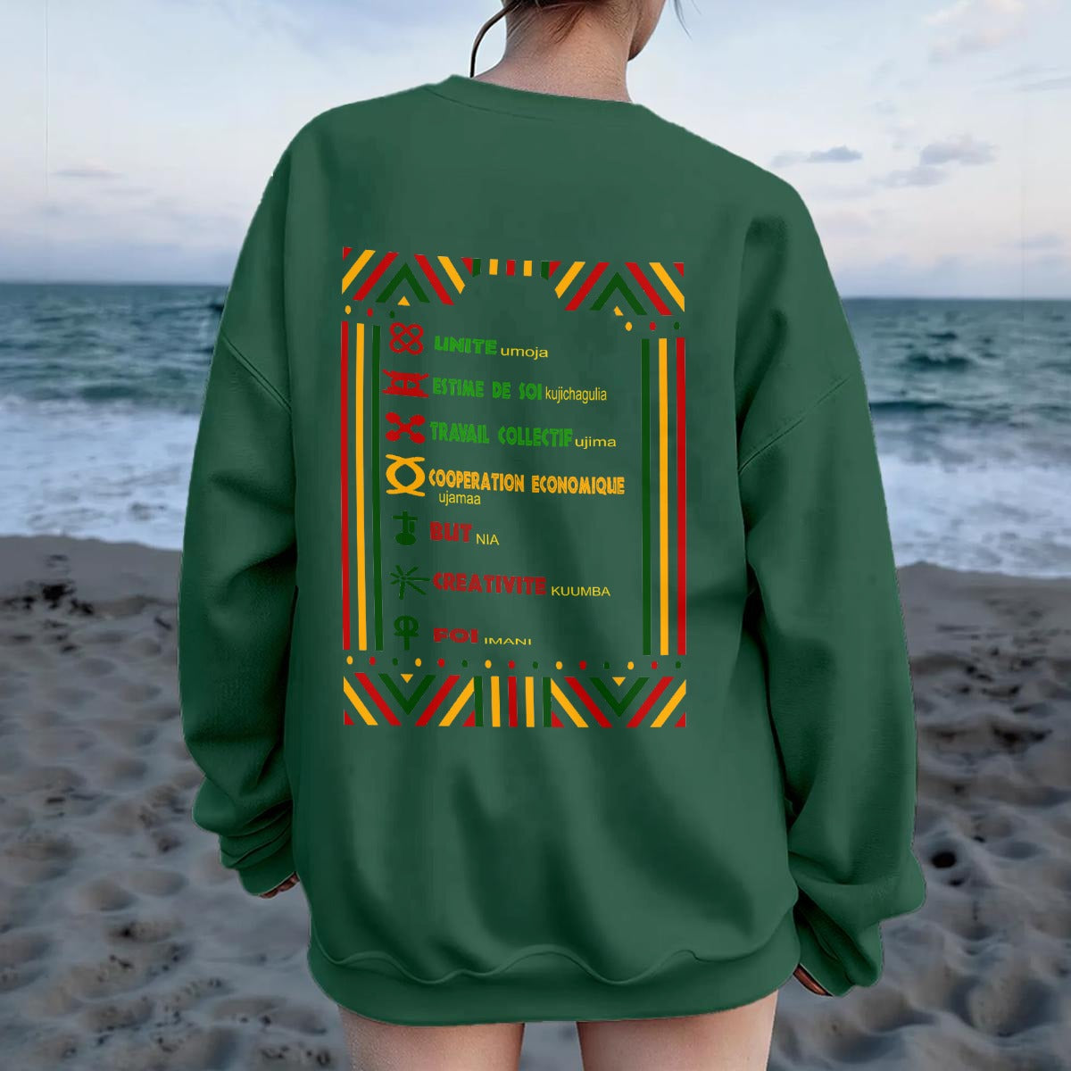 HAPPY KWANZAA Women's Drop Shoulder Sweatshirt|DTF