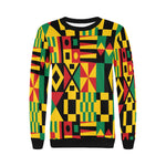 KENTE BUTAN Women's Rib Cuff Crew Neck Sweatshirt