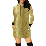 GOODIE GOLD All Over Print Hoodie Mini Dress