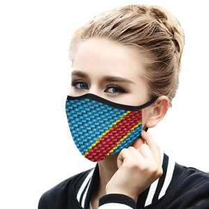 CONGO FLAG Mouth Mask in One Piece (2 Filters Included)