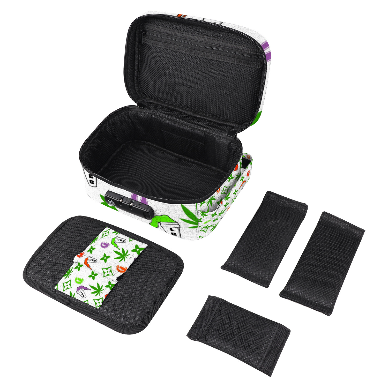 LEAN BACC Bags Combination Lock Active Charcoal Cigar Bag Zipper Closure