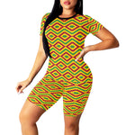 KENTE FRACTAL Women's Short Yoga Set