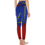 LA REUNION FLAG All Over Print High-Waisted Leggings (Model L36)
