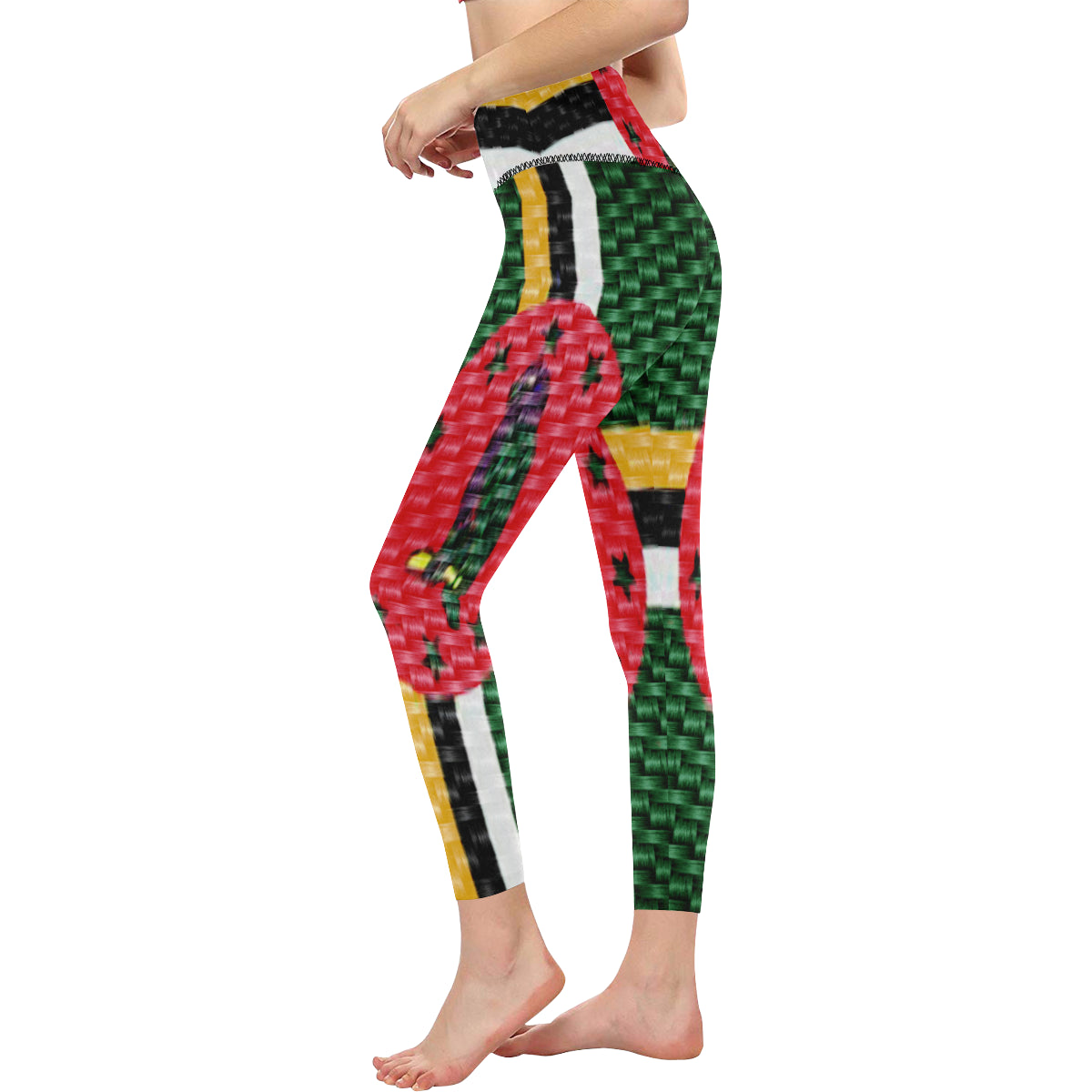 DOMINICA FLAG All Over Print High-Waisted Leggings