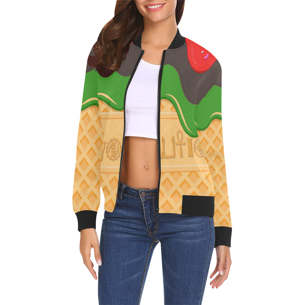 RBG ICE CREAM All Over Print Bomber Jacket for Women (Model H19)