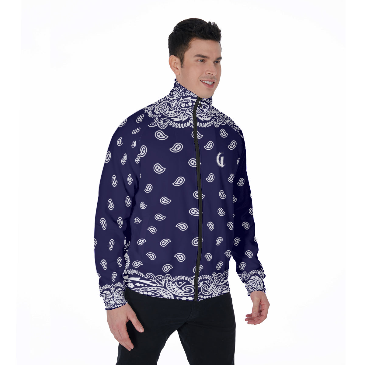 BANDANA FULLY NAVY Men's Stand Collar Jacket