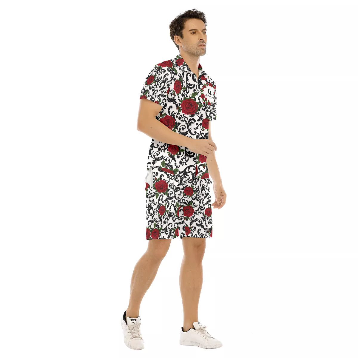 RED ROSES Men's Short Sleeve Shirt Sets